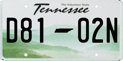 TN license plate D8102N