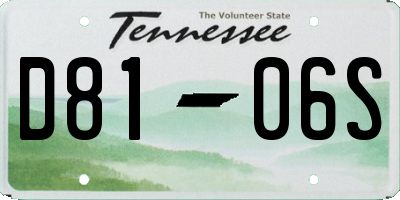 TN license plate D8106S