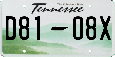 TN license plate D8108X