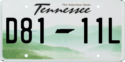 TN license plate D8111L