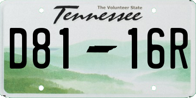 TN license plate D8116R