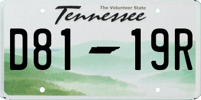 TN license plate D8119R