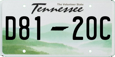 TN license plate D8120C