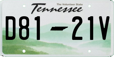 TN license plate D8121V