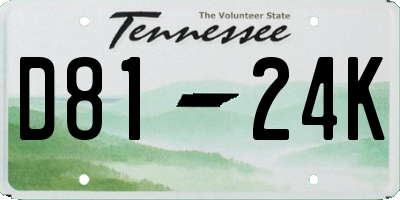 TN license plate D8124K