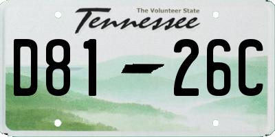 TN license plate D8126C