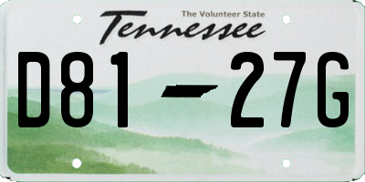 TN license plate D8127G