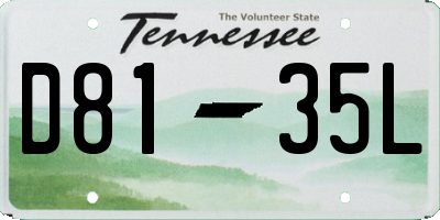 TN license plate D8135L