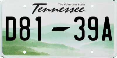 TN license plate D8139A