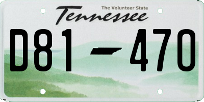 TN license plate D8147O