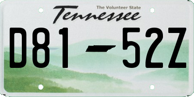 TN license plate D8152Z