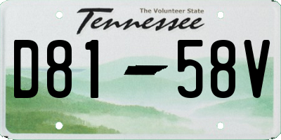 TN license plate D8158V