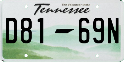 TN license plate D8169N