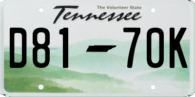 TN license plate D8170K