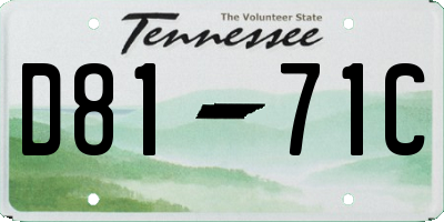 TN license plate D8171C