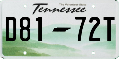 TN license plate D8172T