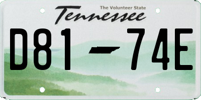 TN license plate D8174E