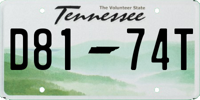 TN license plate D8174T