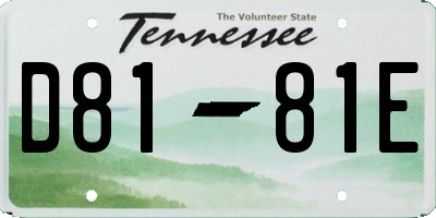 TN license plate D8181E