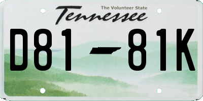 TN license plate D8181K