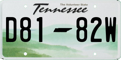 TN license plate D8182W