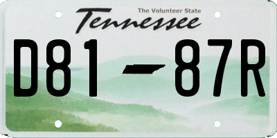 TN license plate D8187R