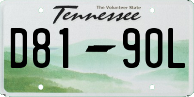 TN license plate D8190L