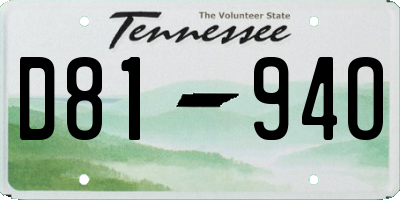 TN license plate D8194O