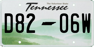 TN license plate D8206W