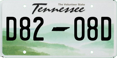TN license plate D8208D