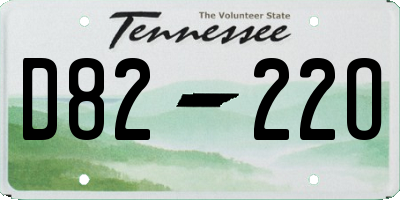 TN license plate D8222O