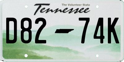 TN license plate D8274K