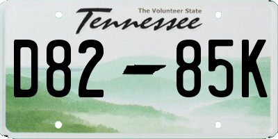 TN license plate D8285K