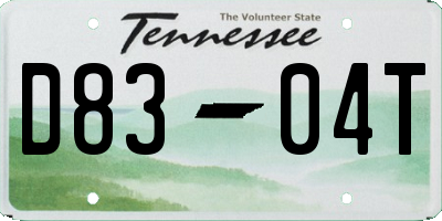 TN license plate D8304T