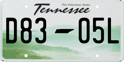 TN license plate D8305L