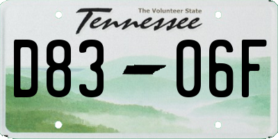 TN license plate D8306F
