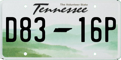 TN license plate D8316P