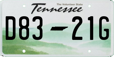 TN license plate D8321G
