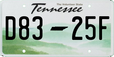 TN license plate D8325F