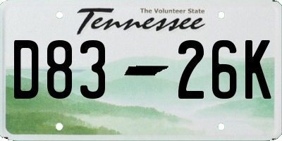 TN license plate D8326K
