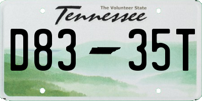 TN license plate D8335T