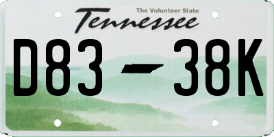 TN license plate D8338K