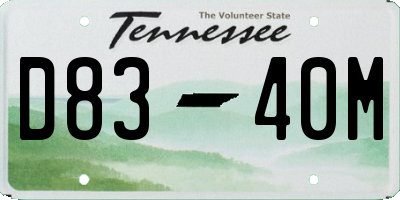 TN license plate D8340M