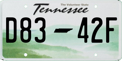 TN license plate D8342F