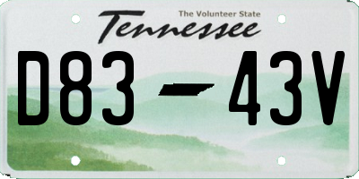 TN license plate D8343V