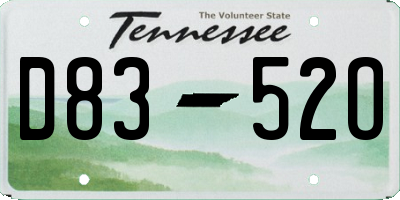 TN license plate D8352O