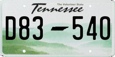 TN license plate D8354O