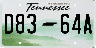 TN license plate D8364A