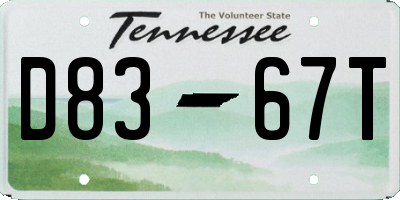 TN license plate D8367T