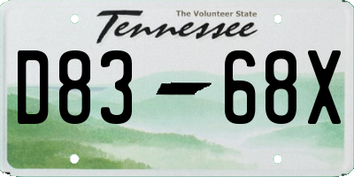 TN license plate D8368X
